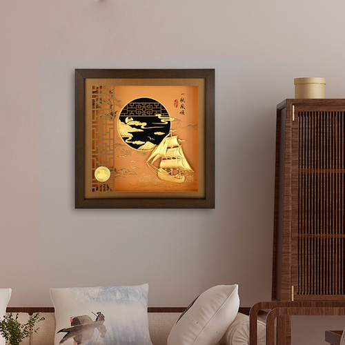 一帆风顺足金金箔装饰画新品