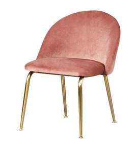 现代风格绒布金色餐椅