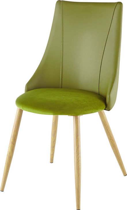 Factory Supply Fabric wooden Painting Leg dining chairs