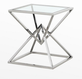 现代简约玻璃不锈钢茶几边桌