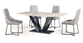 现代简约可拉伸板式金属餐桌