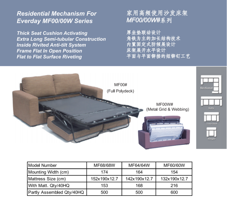 二折沙发床铁架MF00系列