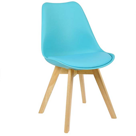 伊姆斯北欧椅办公家用靠背彩色塑料实木餐椅奶茶店椅子餐桌组合