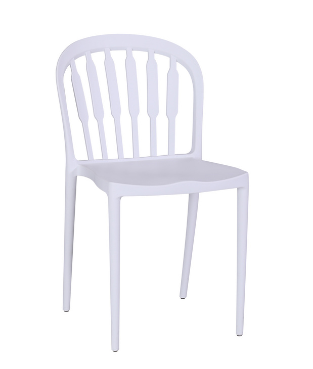 镂空塑料椅子 PP一体成形镂空塑料餐椅 靠背竖条纹塑胶椅子