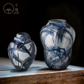 十境OTlife水墨手绘陶瓷瓷器摆件新中式样板房花瓶