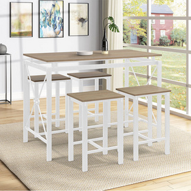 家用吃饭桌子快餐桌椅组合4人6小户型长方形饭店一桌四椅简约现代