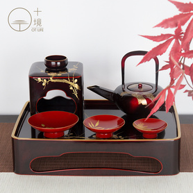 十境OTlife售楼部会所摆件仿古日式描金漆器茶具