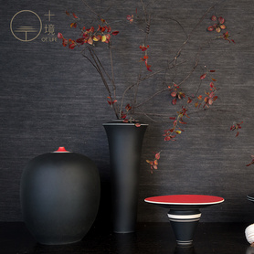 十境OTlife新中式设计线条陶罐花器