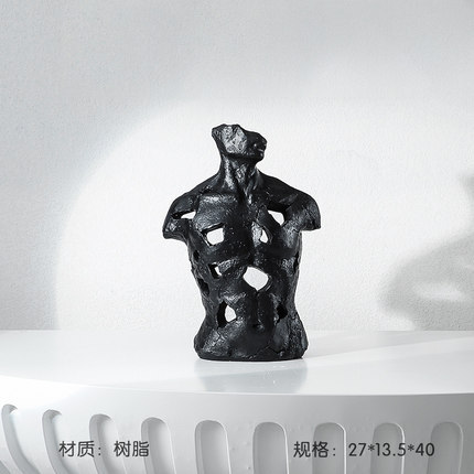 现代简约抽象镂空人物雕塑软装摆件