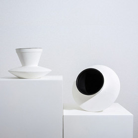 现代简约白色磨砂陶瓷花瓶摆件