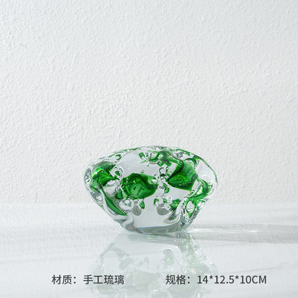 绿玻石琉璃摆件桌面工艺品