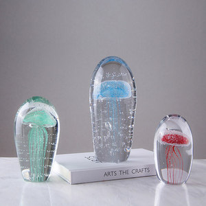 现代简约创意琉璃水母玻璃工艺品小摆件