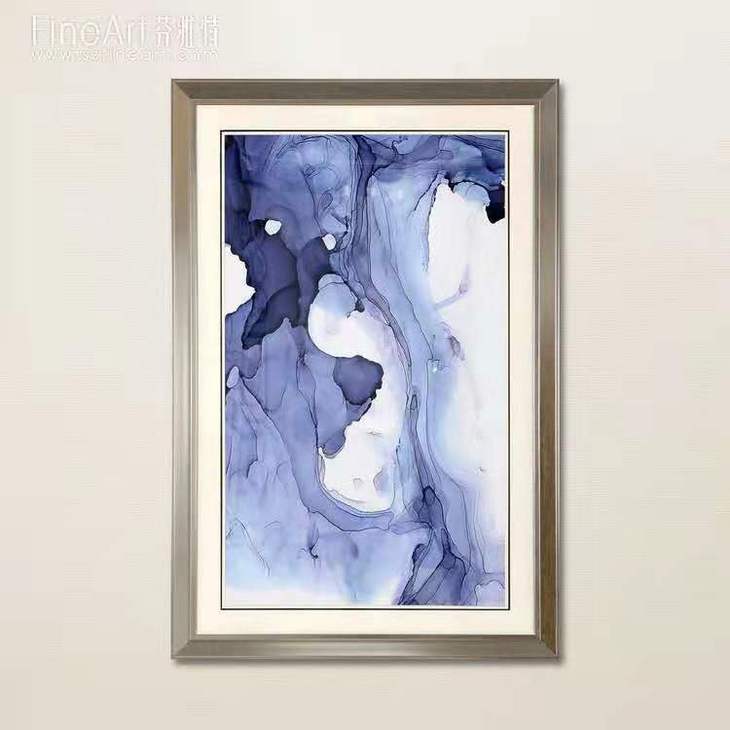 蓝彩涌动装置画
