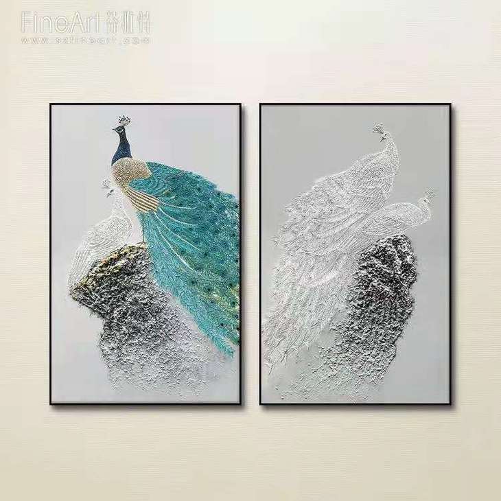 芳情艳雀装置画