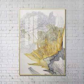 花之肌理装置画