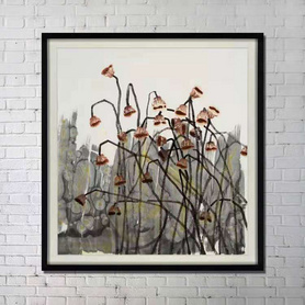 芙蕖迟暮装置画