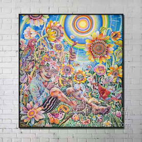 当阳光照在身上的时候我感觉很温暖很温暖装置画