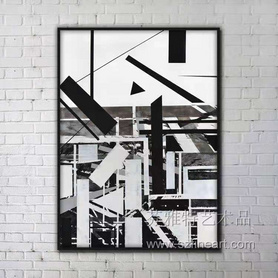 黑白空间装置画