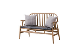 新中式 实木双人沙发