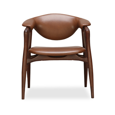 艾宝家具黑胡桃实木餐椅新中式扶手椅