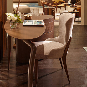 艾宝家具黑胡桃框架美式餐椅