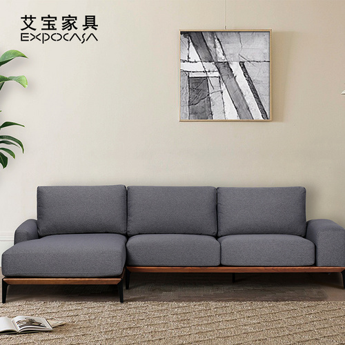 艾宝家具多人沙发简约现代舒适经济L型转角
