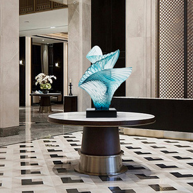 酒店大堂摆件透明树脂雕塑定制厂家售楼处样板房客厅壁龛软装饰品