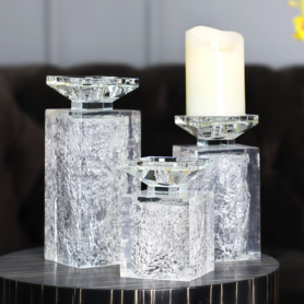 北欧轻奢透明水晶烛台摆件 亚克力工艺礼品欧式风格装饰烛台摆件