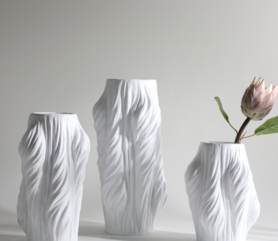 现代简约创意白色树脂花瓶摆设 极简家居新房装饰插干花花器摆件