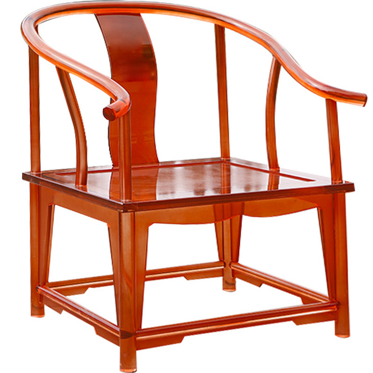 餐饮火锅店门厅红色太师椅透明亚克力椅子定制网红装饰品雕塑艺术
