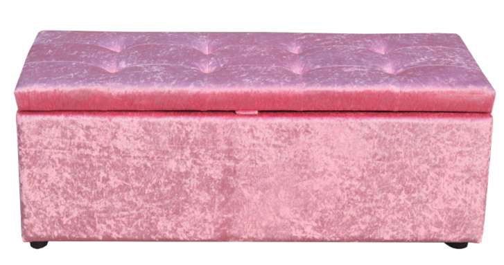 卧室轻奢 现代简约 粉色床尾收纳箱凳