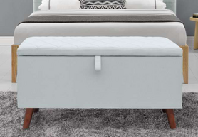 卧室轻奢 现代简约 白色床尾收纳箱凳