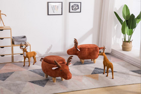 现代实木创意动物卡通收纳换鞋凳