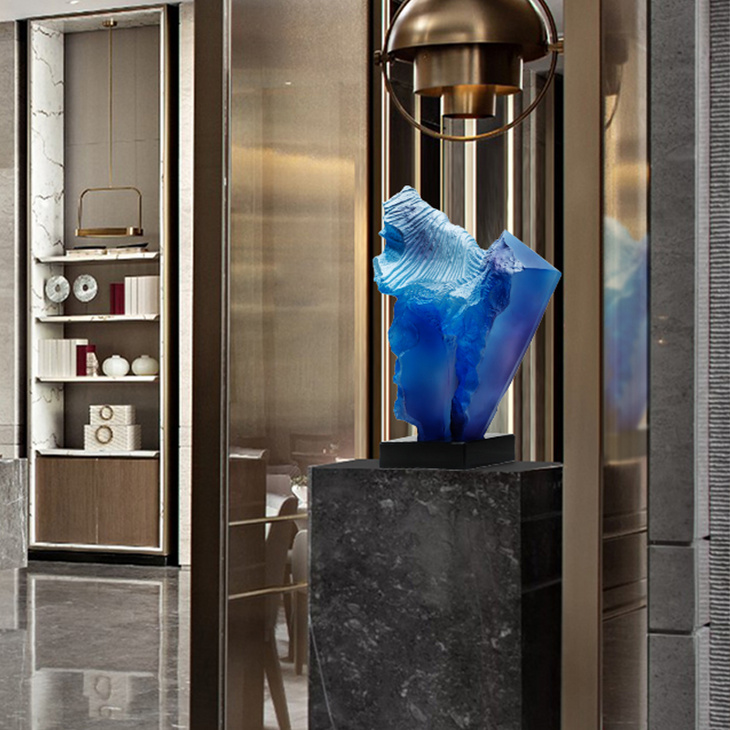 商业酒店摆件客厅走廊过道电梯厅装饰品艺术轻奢高档透明树脂雕塑
