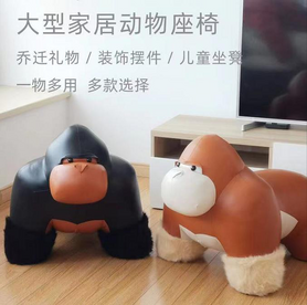 現(xiàn)代實(shí)木創(chuàng)意動(dòng)物卡通收納換鞋凳