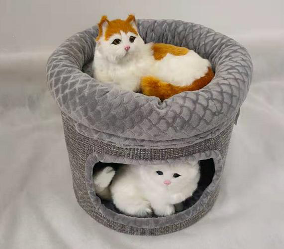 封闭式猫床冬季保暖双层猫屋