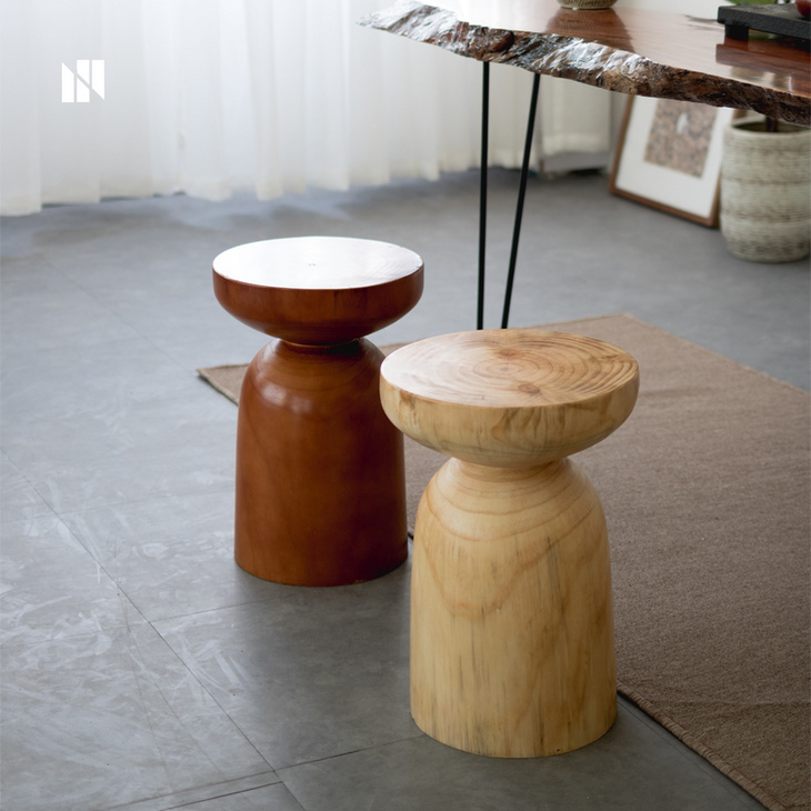 现代简约实木墩子原木头树墩凳子设计师创意圆凳民宿摆件树桩坐凳