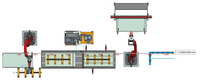 Automatic bending and welding production line for side of metal cabinet