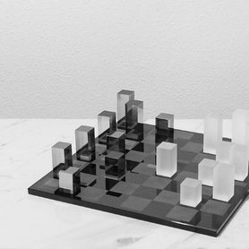 现代简约创意磨砂电镀水晶棋盘