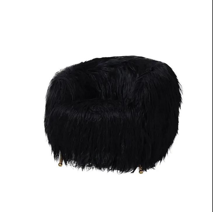 NS家居 ns furniture 软包长羊毛款休闲沙发NSCC-2248-C1 KD*Goat fur-black