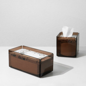 简约现代橘色灰色亚克力水磨石纸巾盒