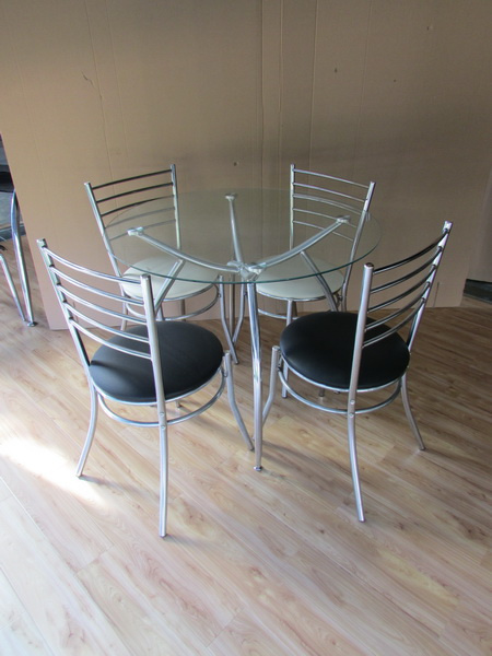 现代简约 餐厅家具 餐桌椅套装 1圆桌+4椅