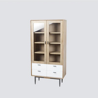 进口实木玻璃书柜置物柜展示柜NSCB-ALB WHT L03-100L03-60