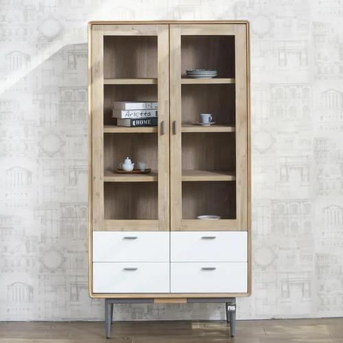 进口实木玻璃书柜置物柜展示柜NSCB-ALB WHT L03-100L03-60