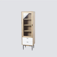 进口实木玻璃书柜置物柜展示柜NSCB-ALB WHT L03-100L03-60