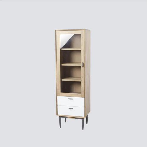 进口实木玻璃书柜置物柜展示柜NSCB-ALB WHT L03-100L03-60