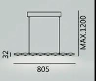 现代简约8头呔啡金色长盘吊灯灯具NSLT-SU-N007080805TG