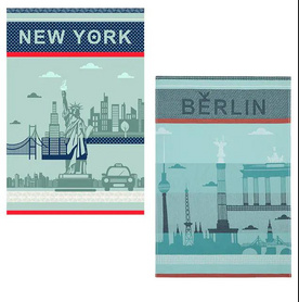 法国家纺COUCKE蔻合厨房用巾茶巾环球旅行系列NSDE-Tea Towel-Berlin/NSDE-Tea Towel-NewYork