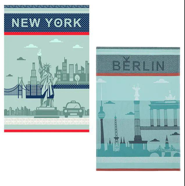 法国家纺COUCKE蔻合厨房用巾茶巾环球旅行系列NSDE-Tea Towel-Berlin/NSDE-Tea Towel-NewYork