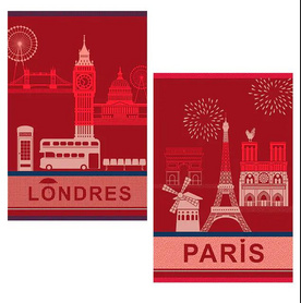 法国进口家纺COUCKE蔻合厨房用巾餐巾茶巾环球旅行系列NSDE-Tea Towel-Lodon/NSDE-Tea Towel-Paris